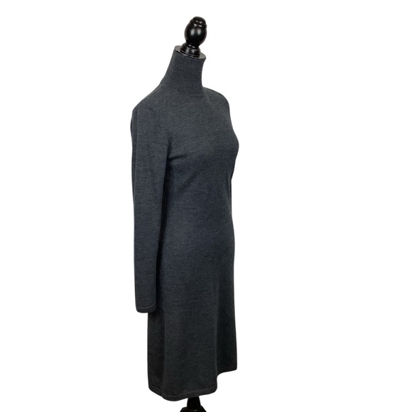Garnet Hill Merino Wool Dress MIDI Gray - Picture 6 of 12